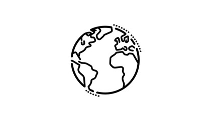 Outline of Earth globe in minimalist style