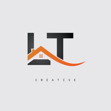 LT Real Estate Creative Logo &ndash; Minimalist House Roof Monogram for Property, Realtor & Construction Branding	
