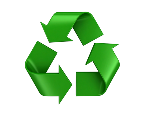 3d green recycling symbol isolated on transparent background - Powered by Adobe