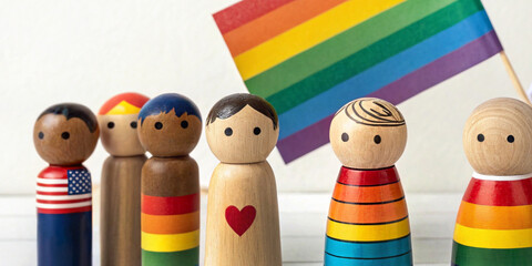 LGBTQ Concept for Celebrate the month of pride with unity in diversity and equality through vibrant symbols of togetherness