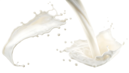 splash of milk or cream isolated on white background PNG