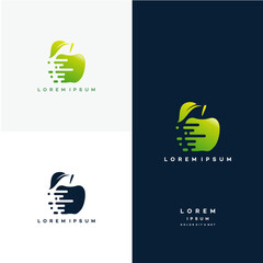 Fruit Delivery logo designs concept vector, Fast Apple logo template