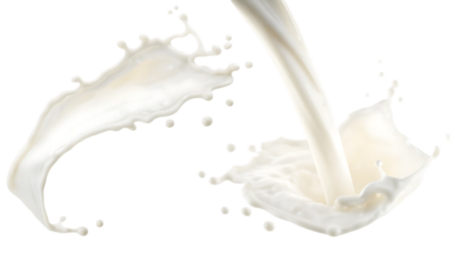  splash of milk or cream isolated on white background PNG