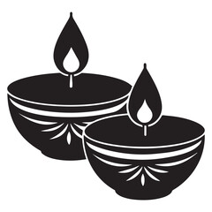 burning candle in a vase