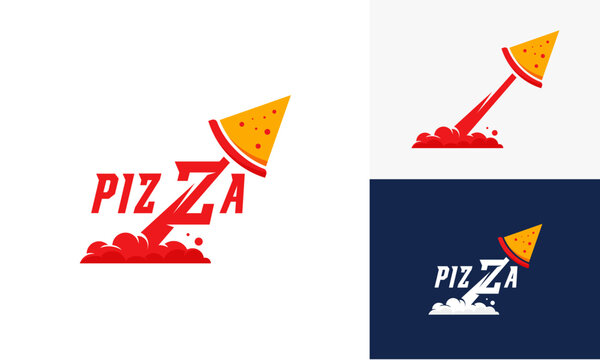 Fast Pizza Logo designs concept vector, Pizza Delivery logo template