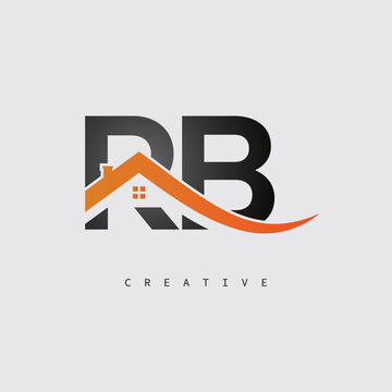 RB Real Estate Creative Logo &ndash; Minimalist House Roof Monogram for Property, Realtor & Construction Branding	
