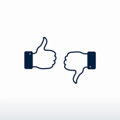Thumbs up and thumbs down. Vector, Like and Dislike Icon vector