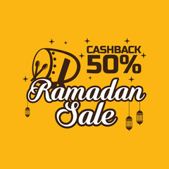 sale banner or sale poster for festival of eid mubarak celebration, Ramadan Big Sale, Clearance, Discount, and cashback