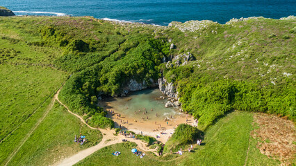 Fototapeta na wymiar Gulpiyuri beach in Asturias, northern Spain.