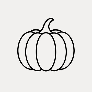 Simple line art pumpkin illustration on a neutral background  