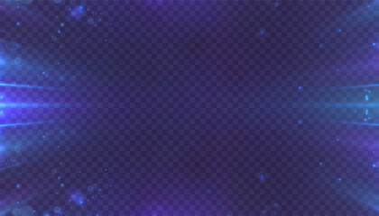 Abstract background with blue rays and glowing particles in neon style. Suitable for interface design, presentations and futuristic projects.
