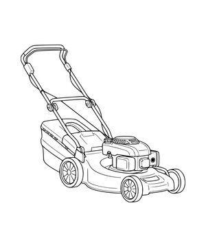 recommend clip art: Lawn Mower Line Art