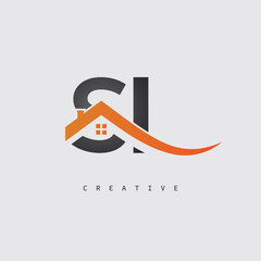 SI Real Estate Creative Logo – Minimalist House Roof Monogram for Property, Realtor & Construction Branding	
