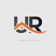 UR Real Estate Creative Logo – Minimalist House Roof Monogram for Property, Realtor & Construction Branding