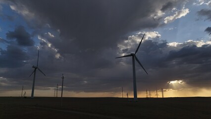 Obraz premium Wind farm Goldwind in Kazakhstan. 