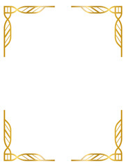 Decorative frames, Art Deco gold frame, vintage frame line collection png transparent background
