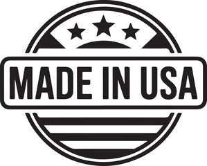 Made in USA Stamp Silhouette

American Flag with Made in USA Text Vector

USA Quality Seal Silhouette Badge

Made in USA Patriotic Label Design

Vintage Made in USA Emblem Vector