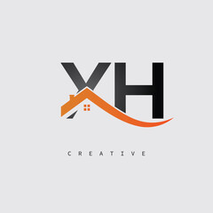  YH Real Estate Creative Logo – Minimalist House Roof Monogram for Property, Realtor & Construction Branding