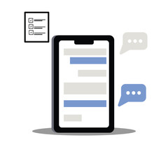 Modern Smartphone Messaging and Task Checklist Illustration