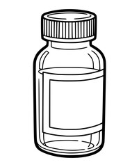 Fototapeta premium Medicine Bottle Line Art
