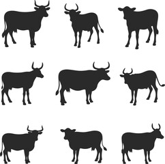 cow silhouette detailed vector illustration for branding farming and ranch designs