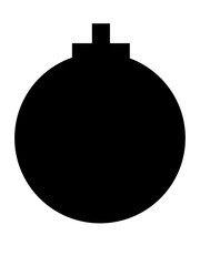 black and white bubble, Christmas ball, icon, silhouette.