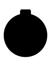 black and white bubble, Christmas ball, icon, silhouette.