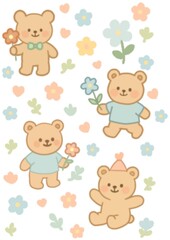 Obraz premium seamless pattern with teddy bears
