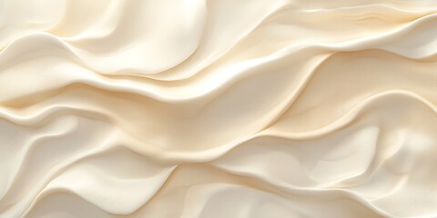 Obraz premium A close up of flowing creamy white fabric texture