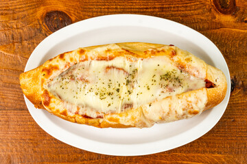 Meatball sub on a plate