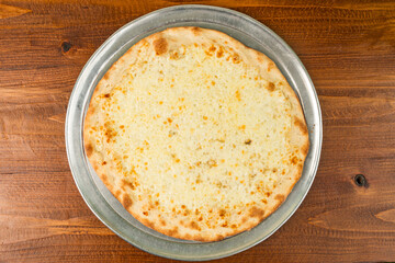 White pizza on a tray