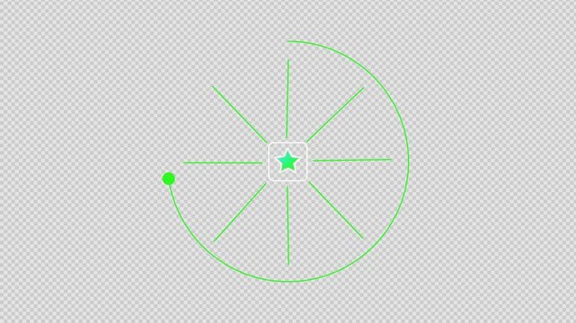 Abstract Green Circular Path to Starburst Center