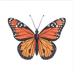 Fototapeta premium Cute Butterfly Vector Illustration in Simple Line Art Style