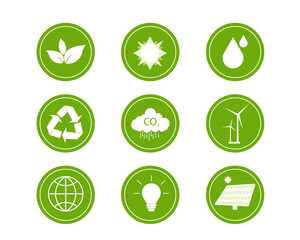 Energy icon, Earth protection concept, Green trees for future business growth and environmental sustainability ESG