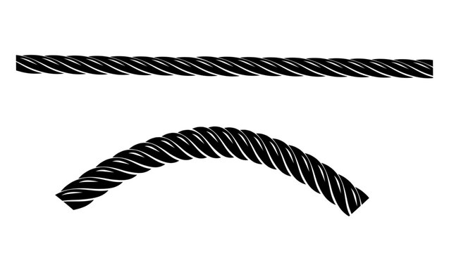 Metal hawser symbol, black isolated silhouette