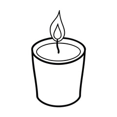 burning candle on a white background