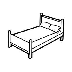 bed on white background