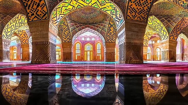 Stunning Reflection in Nasir al-Mulk Mosque, Shiraz