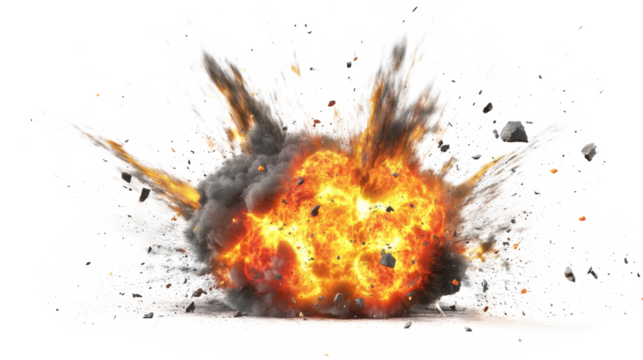 Highly Detailed 3D Render of Dynamic Fireball Explosion Effect