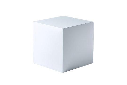 Simple white cube geometric shape minimalist studio shot clean background modern design element perfect for mockups presentations and clean visuals ideal on transparent background