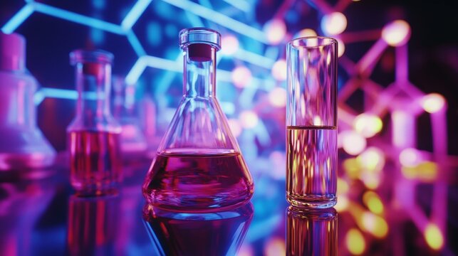 Futuristic Holographic Display of Ambroxol Chemical in Laboratory Setting