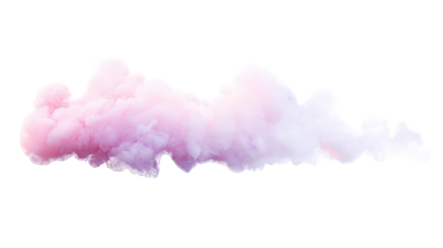 Abstract pink and white cloud formation digital art soft pastel dreamy swirling fluffy whimsical airy light gentle serene peaceful calming tranquil on transparent background fog