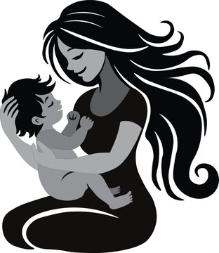 Maa Mother day payara maa silhouette clipart 