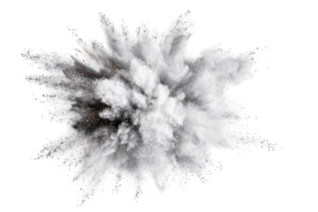 Abstract white powder explosion on high resolution dramatic dynamic energy powerful force artistic design element for graphic design projects and visuals on transparent background