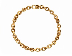 Obraz premium Golden bracelet over white background