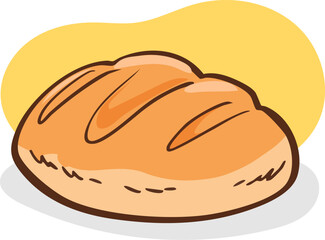 fresh bread pastry product vector illustration