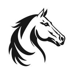 Horse head silhouette, horse head logo, animal emblem, horse symbol, vector illustration