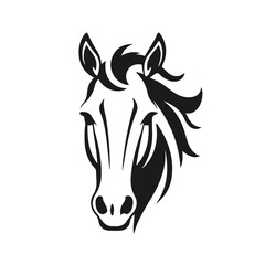 Horse head silhouette, horse head logo, animal emblem, horse symbol, vector illustration
