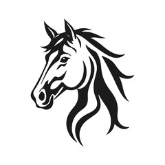 Horse head silhouette, horse head logo, animal emblem, horse symbol, vector illustration