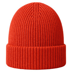Stylish Red Orange Knitted Winter Beanie Hat for Cold Weather